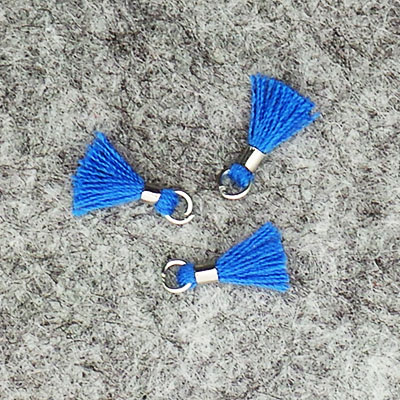 CH43141 Υφασμάτινες φούντες με κρίκο  Για Κόσμημα/Διακόσμηση 10mm//3Τεμ. Μπλέ Χρώμα,   ,Συνθεση , (16 14) (4gr) ()