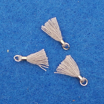 CH43143 Υφασμάτινες φούντες με κρίκο Για Κόσμημα/Διακόσμηση 10mm//3Τεμ. Γκρίζο Χρώμα, ,Συνθεση , (19 0) (gr) ()