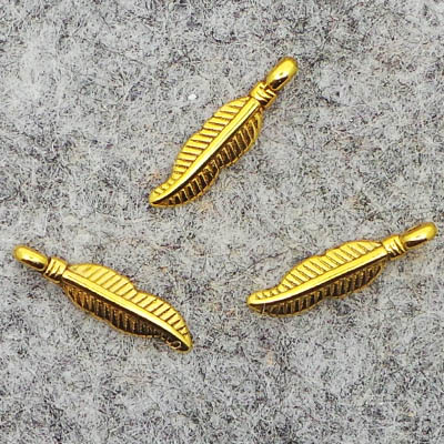 CH43720 Μενταγιόν Μεταλλικά φτερά ,19X4mm/10Τεμ.,Επίχρυσο Χρώμα (40 9) (7gr) ()