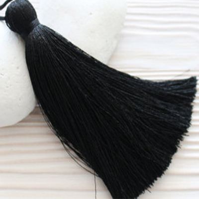 CH43795 TEXTILE TASSELS  FOR JEWELLERY 15mm//1Pcs/cm   BLACK COLOR, Cotton  ,Material ,, (19 23) ()
