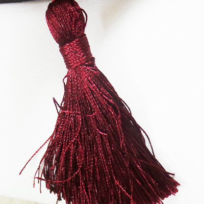 CH43798 Textile Tassels ,For Decoration 150mm//4Pcs/ Dark Red Color, With Belt  ,Material Nylon,, (26 28) ()