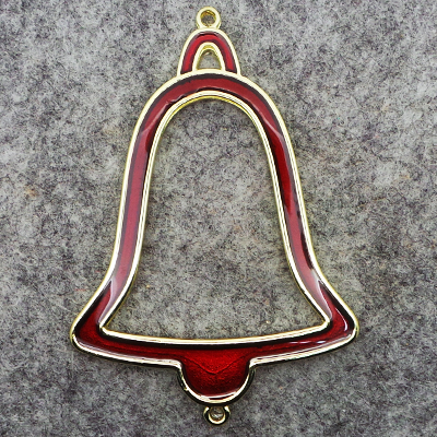 CH44359 Μεταλλικές Καμπανούλες  Για Διακόσμηση 77X53mm/1Τεμ. Επίχρυσο Χρώμα, Με Χρώμα/Enamel  ,Συνθεση ,Χριστουγιεννιάτικα,Κρεμαστά (0 1) (gr) ()