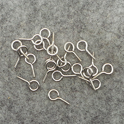 CH44599 METAL SCREW EYE PIN PEG BAILS 15X7MM/20PCS/ PLATINUM COLOR, ,MATERIAL IRON,, (139 0) ()