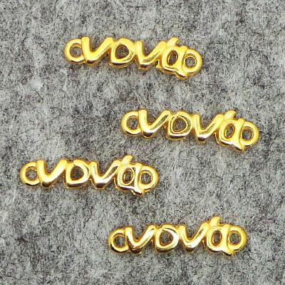 CH45358  Ορειχάλινα συνδετικά στοιχεία για την Νονά  Για Βάπτιση,Μπομπονιέρες 17X5mm/2Τεμ. Επίχρυσο Χρώμα,   ,Συνθεση Ορείχαλκος,Βάπτιση,Συνδετικά (9 7) (gr) ()