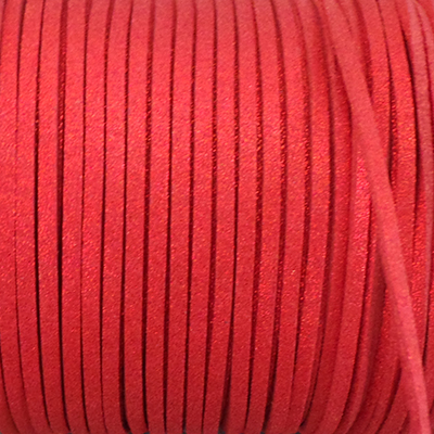 CH46650 Συνθετικά κορδόνια Σουετ/Suede πλακέ Για κόσμημα 3mm//1Τεμ. Κόκκινο Χρώμα, ,Συνθεση , (359 38) (gr) ()