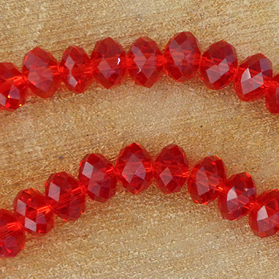 CH46715 RONDELLE GLASS BEADS FOR JEWELLERY 10X12mm/40Pcs/ RED COLOR, FACETED ,Material GLASS,,BEADS (2 0) ()