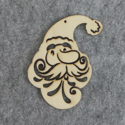 CH47011 Wooden Christmas House ‘Santa’For Decoration 10X7cm/1Pcs/ Natural Color,LASER CUT   ,Material PLYWOOD,Christmas,Charms (1 0) ()