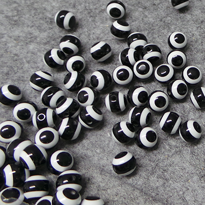 CH47868 Acrylic Evil Eyr Round Beads  8mm/25Pcs Black Color For jewellery/Lucky Charms  Beads  (17 214) ()