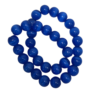 CH48243 Ημιπολύτιμοι Λίθοι Μάτι της Γάτας Στρόγγυλο Μπίλια ,12mm/Ø3mm/33Τεμ.,Μπλέ Σάξ (36 17) (77gr) ()