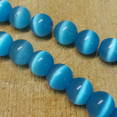 CH48244 Ημιπολύτιμοι Λίθοι Μάτι της Γάτας Στρόγγυλο Μπίλια ,12mm/Ø3mm/33Τεμ.,Γαλάζιο Χρώμα (11 8) (76gr) ()