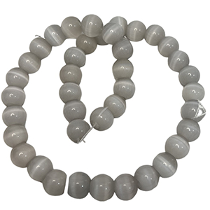 CH48250 Ημιπολύτιμοι Λίθοι Μάτι της Γάτας Στρόγγυλο Μπίλια ,10mm/Ø3mm/40Τεμ.,Γκρίζο Χρώμα (29 10) (gr) ()