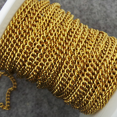 CH48666 Ατσάλινες Αλυσίδες Curb Chain με το μέτρο   2,5X2mm/1Μέτρ. Επίχρυσο Χρώμα,   ,Συνθεση , (50.2 12) (gr) ()