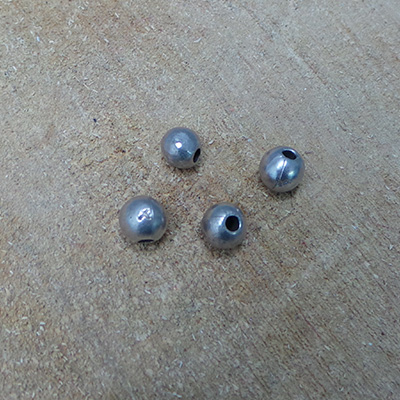 CH49107 METAL ROUND BEADS FOR JEWELLERY 6mm//10Pcs//Ø2mm PLATINUM COLOR, ,Material ,BEADS (7 0) ()