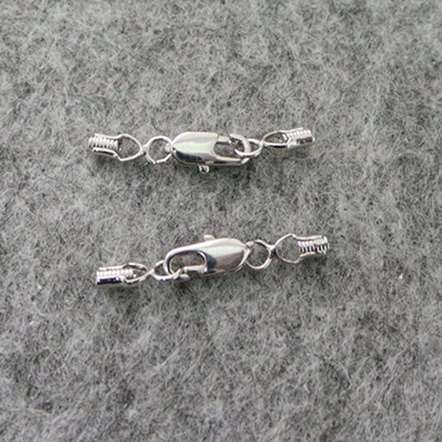 CH49167 Metal Lobster Clasps  FOR JEWELLERY 25mm//10Pcs/   PLATINUM COLOR, WITH LEATHER ENDS  ,Material ,, (34 30) ()
