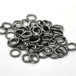 CH4922 Jump Rings Metal Round Unsoldered,Thickness 1.00mm ,8X1mm/97Pcs ,Black Nickel color (45 53) ()