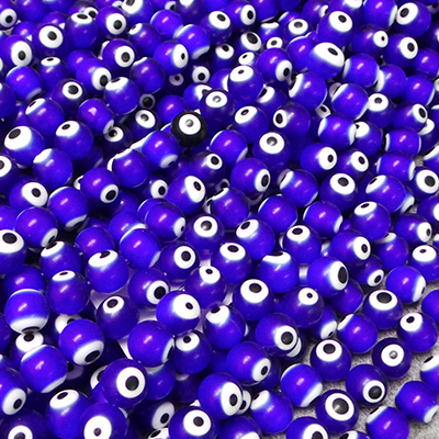 CH49240 Γυάλινα Ματάκια στρόγγυλα μπίλια  Για Κολιέ 12mm/~33Τεμ. Μπλέ Χρώμα,   ,Συνθεση ,Χάντρα (0 5) (76gr) ()