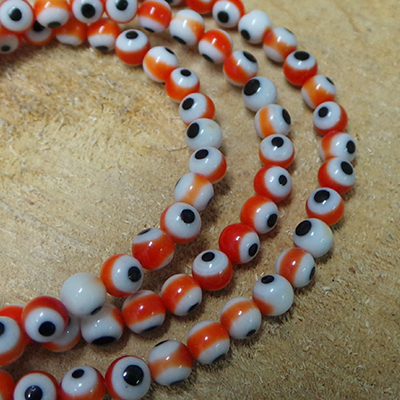 CH49969 Glass Evil Eye Round Beads  4mm/100Pcs Red Color For Jewelery/Decoration Martakia Beads  (0 3) ()
