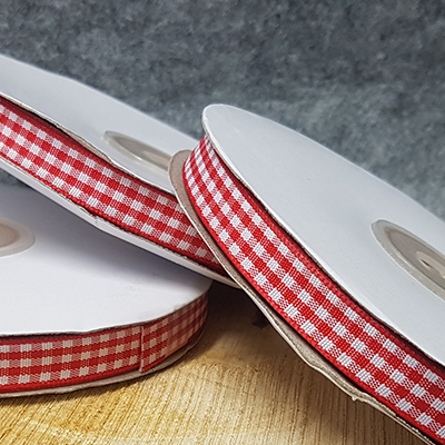 CH49973 Packaging Ribbon Plaid,Polyester ,10mm/23Meters ,Red Color (3 0) ()