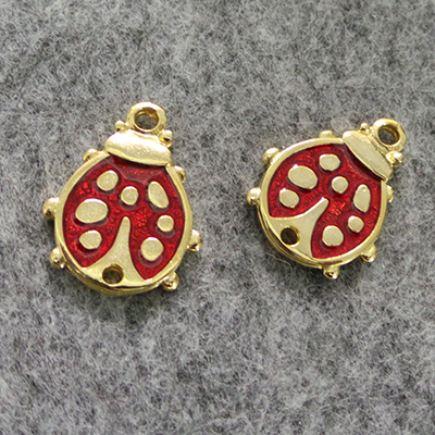 CH50714 Μαρτακια μεταλλικα πασχαλιτσες ,17x23mm/1τεμ. ,επιχρυσο χρωμα,με χρωμα/enamel (0 0)
