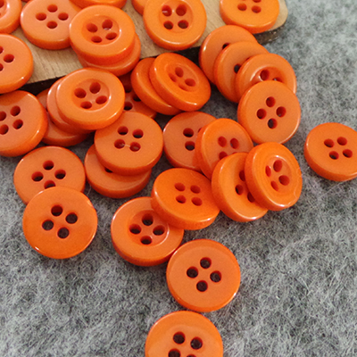 CH50753 Accessories buttons acrylic,with 4 holes ,10mm/20pcs ,orange color (0 0)
