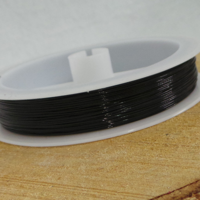 CH50901 Plastic coated stainless steel wire for jewellery 0,6mm/100meters black color,   ,material ,, (0 0)