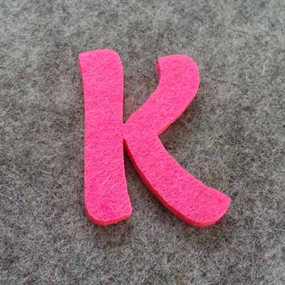 CH50966 Felt Alphabet Letters  FOR DECORATION 45X4,5mm/1Pcs/   PINK COLOR,Greek Alphabet With Letter Θ  ,Material Synthetic Felt, (18 0) ()