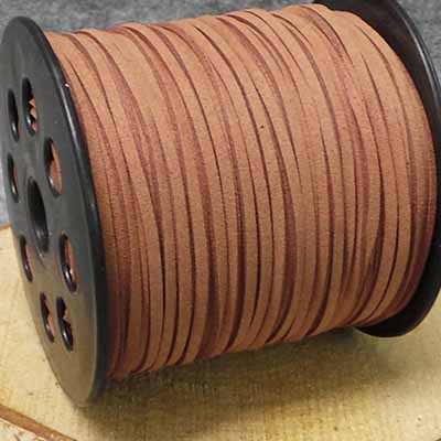 CH51081 CORDS SUEDE PER METER,FLAT ,3MM/91METERS ,LIGHT BROWN (0 0) ()