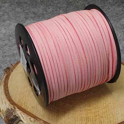 CH51085 Cords Suede Per Meter,Flat ,3mm/91Meters ,Baby Pink Color (1 0) ()