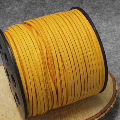 CH51090 Cords Suede Per Meter,Flat ,3mm/91Meters ,Yellow Color (1 1) ()