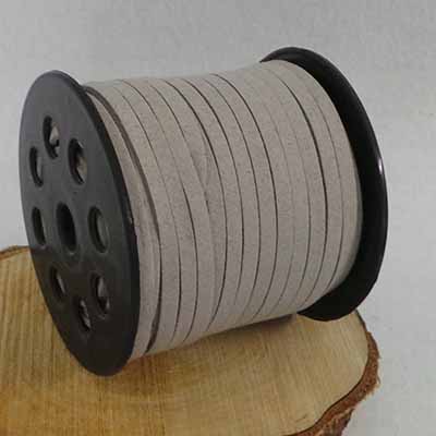 CH51107 Κορδόνια Σουέτ Με το Μέτρο ,5mm/45Μέτρ. ,Γκρίζο Χρώμα,Πλακέ (5 3) (155gr) ()