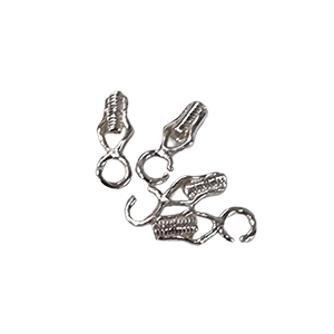 CH51164 Silver 925 Crimp Ends  10mm/Ø1mm/6Pcs Silver Plated color For Jewellery/Stainless Steel Wire    (216 0) ()