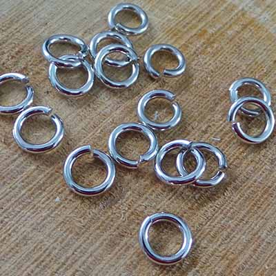 CH51170 Jump Rings Sterling Silver 925 Round Unsoldered,1.5mm Thickness ,8X1,5mm/15 gauge/6Pcs ,RHODIUM PLATED (123 0) ()