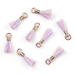 CH51250 Textile Tassels with loop ,For Jewellery 10mm//10Pcs/ Pink Color, Cotton  ,Material ,, (2 6) ()