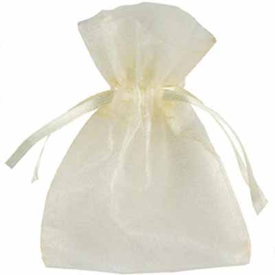 CH51276 POUCHES ORGANZA RECTANGLE,BASIC ,10X7CM/100PCS ,IVORY COLOR (10 0) ()