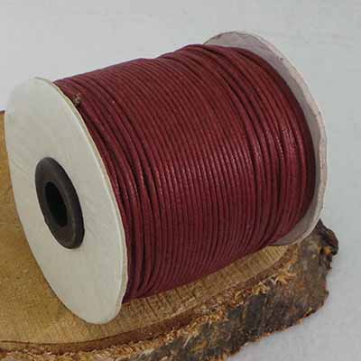 CH51390 Cords Waxed Cotton Cord Per Meter,Cotton ,1,5mm/100Meters ,Dark Red Color (6 2) ()