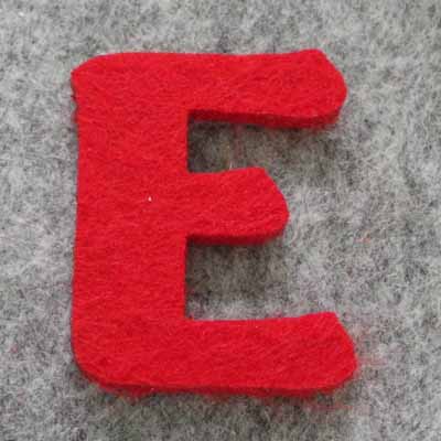 CH51425 For Decoration Felt Silhouette,With Letter E ,45mm/1Pcs ,Red Color (45 12) ()