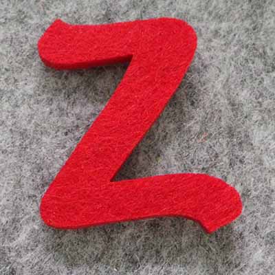 CH51426 For Decoration Felt Silhouette,With Letter Z ,45mm/1Pcs ,Red Color (39 25) ()