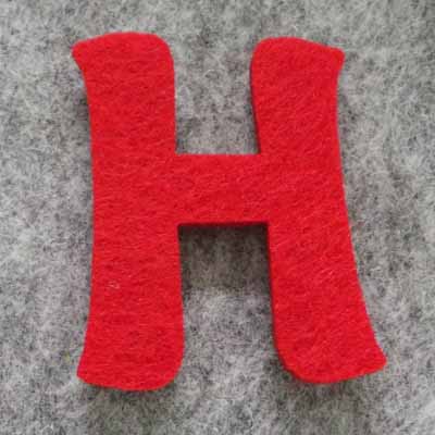 CH51427 For Decoration Felt Silhouette,With Letter H ,45mm/1Pcs ,Red Color (25 7) ()