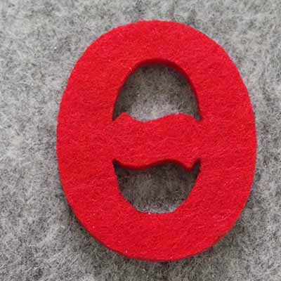 CH51428 For Decoration Felt Silhouette,With Letter Θ ,45mm/1Pcs ,Red Color (48 39) ()