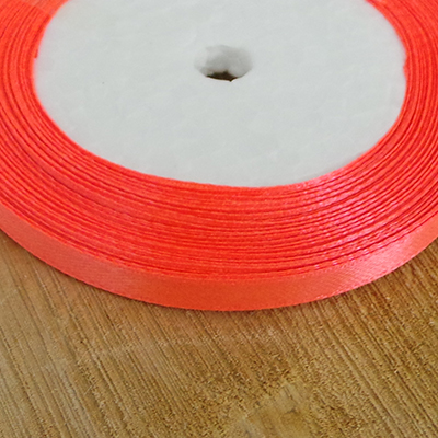 CH51543 Ribbon packaging satin ribbons,neon ,6mm/23meters,coral color (0 0)