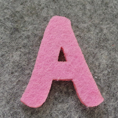 CH51595 Felt alphabet letters ,for decoration 45mm//1pcs/ pink color, with letter a  ,material ,alphabet, (0 0)