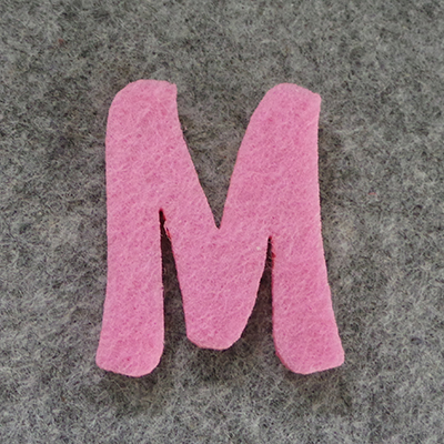 CH51606 Felt alphabet letters with letter m 45mm/1pcs pink color for decoration alphabet (0 0)
