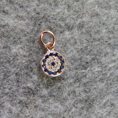 CH51923 Brass Evil Eye Pendants ,For Jewellery 16X30mm/1Pcs/ Rose Gold plated, Micropave  ,Material Brass,,Charms (2 0) ()