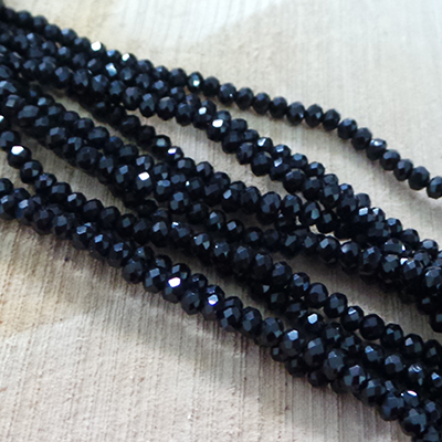 CH52008 Glass glass beads roundelle fct,faceted ,3x2mm/200pcs ,black color (0 0)