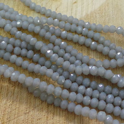 CH52009 Glass glass beads rondelle,faceted ,3x2mm/200pcs ,grey color (0 0)