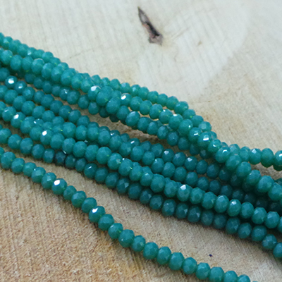 CH52012 Glass glass beads rondelle,faceted ,3x2mm/200pcs ,green color (0 0)