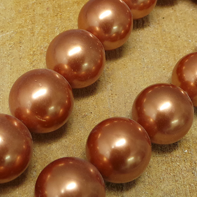 CH52154 Semi Precious Stones Shell Pearls Round Beads, ,16mm/25Pcs ,Bronze Color (7 2) ()