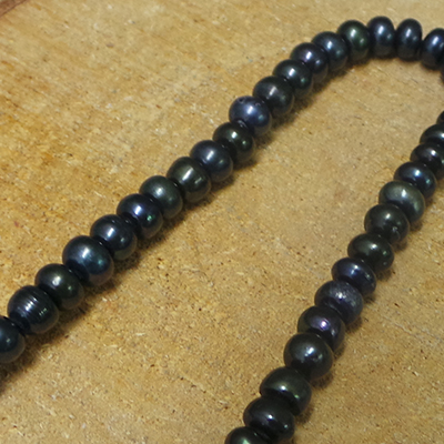 CH52453 Semi precious stones freshwater pearls nuggets, ,5~6mm/40cm/str ,black color (0 0)
