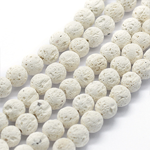 CH52609 Natural Lava Round Beads ,For Jewellery 4mm/95Pcs/ White Color,   ,Material Semi Precious Stones,,Beads (3 3) ()