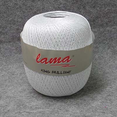 CH52866 Lama king brilliant silver lined/metallic thread for embroidery 100gr/560meters white/silver,01-s cotton  ,material 94% cotton 3% polyester 3% polyamide,all seasons,crhochet needles  1.5-2 (0 0)